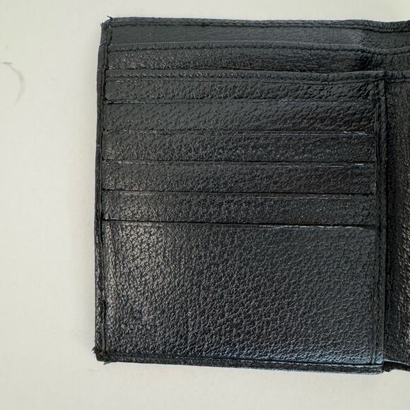 Gucci Double Sided Canvas GG Logo Leather Trim Bifold Wallet Black - Picture 10 of 15